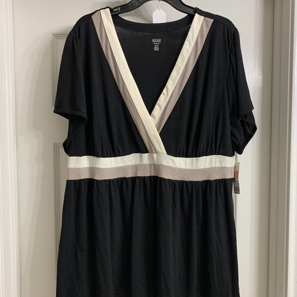 a.n.a. Tops - a.n.a. Brand Women's Black/Taupe/Ivory Color Blouse, Size 3X, NWT